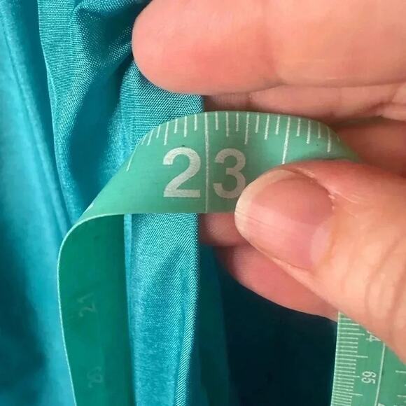 Vintage The Totes Coat Rain Jacket 100% silk Trench Coat Teal still has belt - Picture 10 of 10